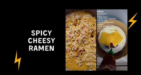 Enjoy the heat with Mike's Mighty Good spicy cheesy ramen.