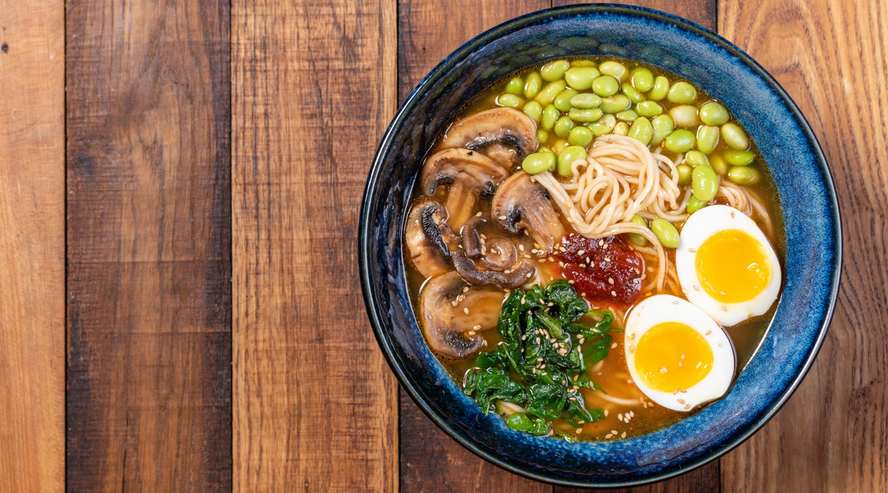 Spicy Vegetarian Edamame Ramen – Mike's Mighty Good