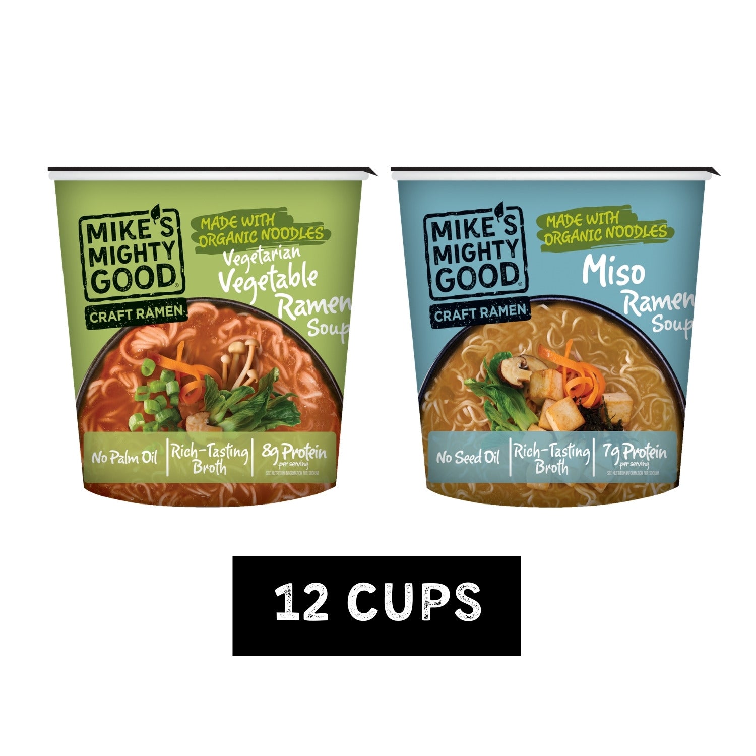 むぎめんページ Vegetable Ramen + Vegetarian Miso Cup – Mike's Mighty Good
