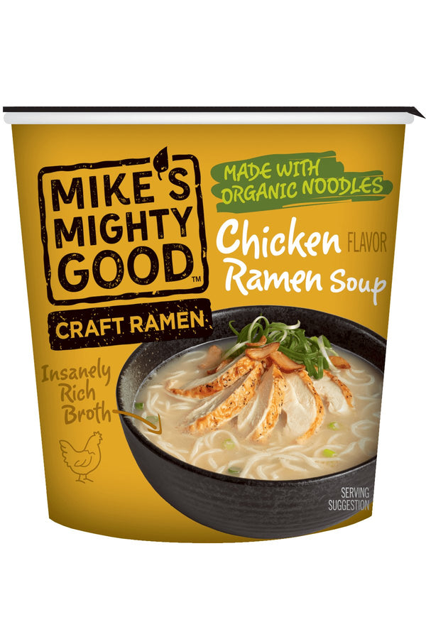 Chicken Flavor Ramen Noodle Soup Cup Cup Mike's Mighty Good   