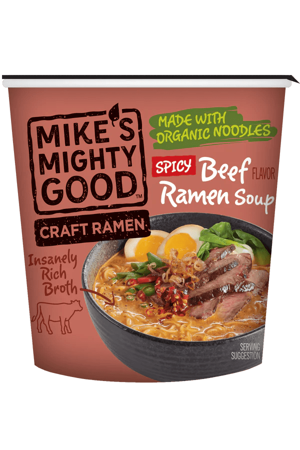 Craft Ramen Soups & Broths Mike's Mighty Good Cups Spicy Beef 6 Pack ($3.33 per unit)
