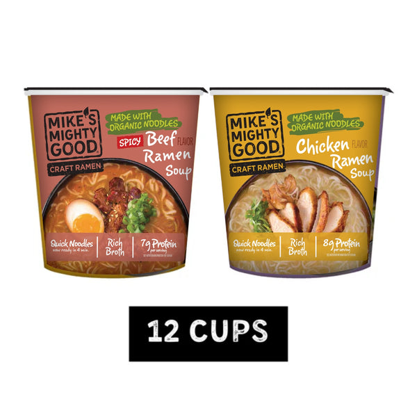 Beef + Chicken Ramen Cup Sampler Cup Mike's Mighty Good
