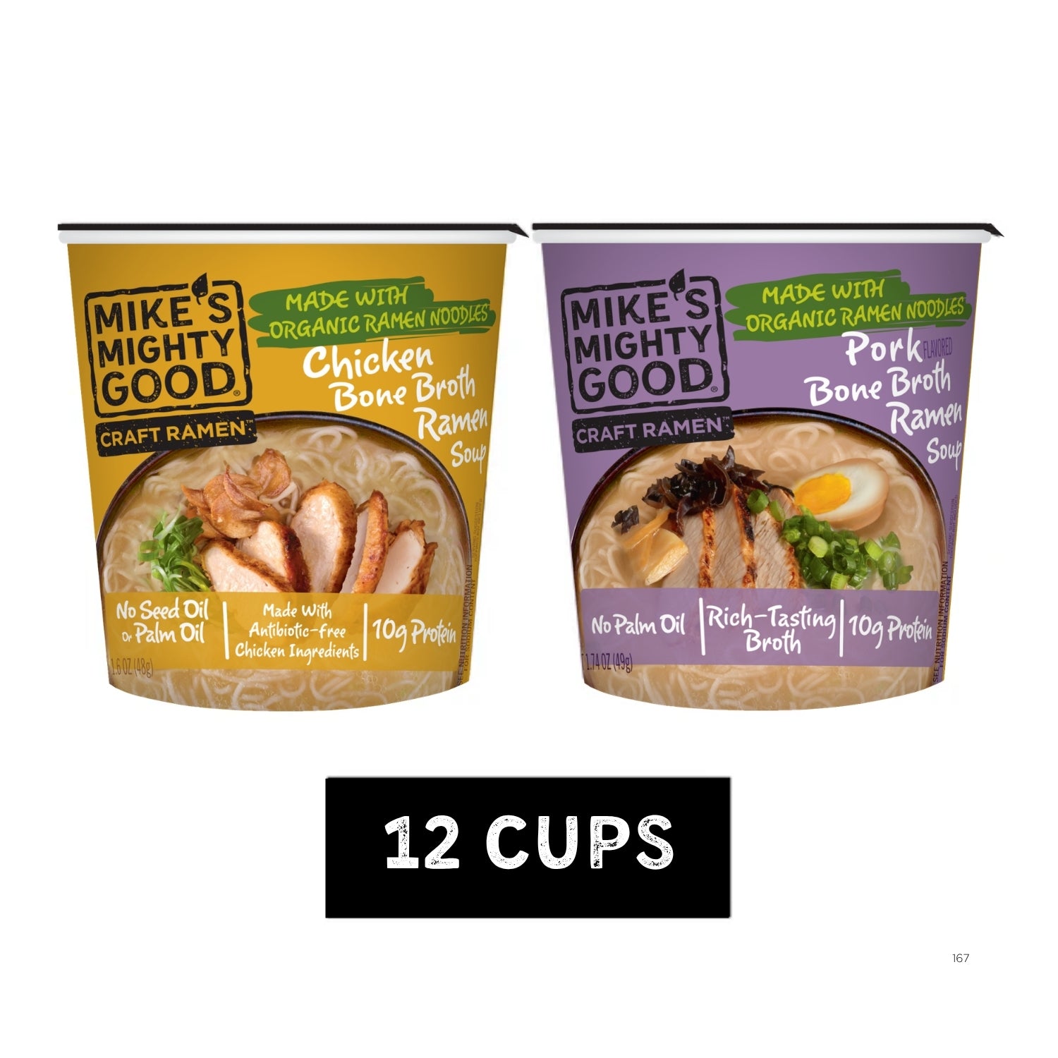 Chicken + Pork Bone Broth Ramen Cup Sampler – Mike's Mighty Good