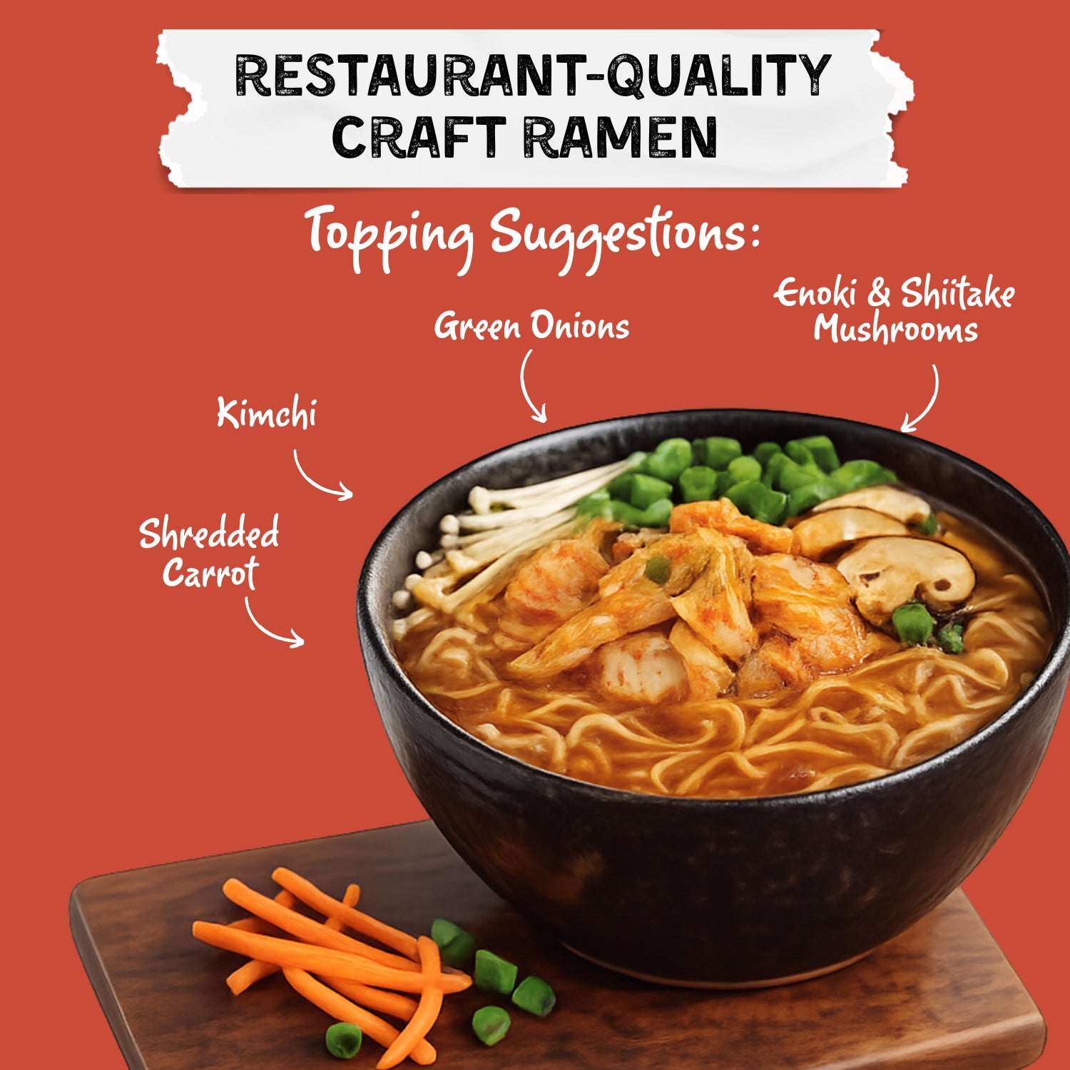 Vegetarian Kimchi Ramen Pillow Pack – Mike's Mighty Good
