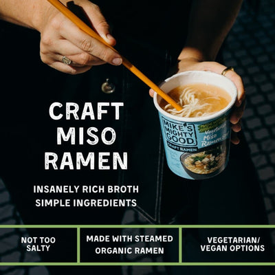 Vegetarian Kimchi + Miso Ramen Sampler Pillow Pack Mike's Mighty Good   