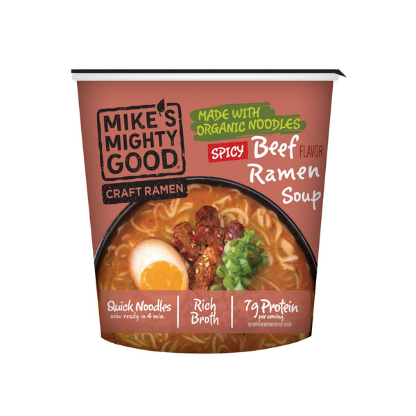 Spicy Beef Flavor Ramen Noodle Soup Cup Cup Mike's Mighty Good