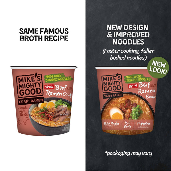 Spicy Beef Flavor Ramen Noodle Soup Cup Cup Mike's Mighty Good