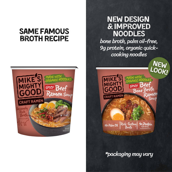 New & Improved Spicy Beef Bone Broth Ramen Cup