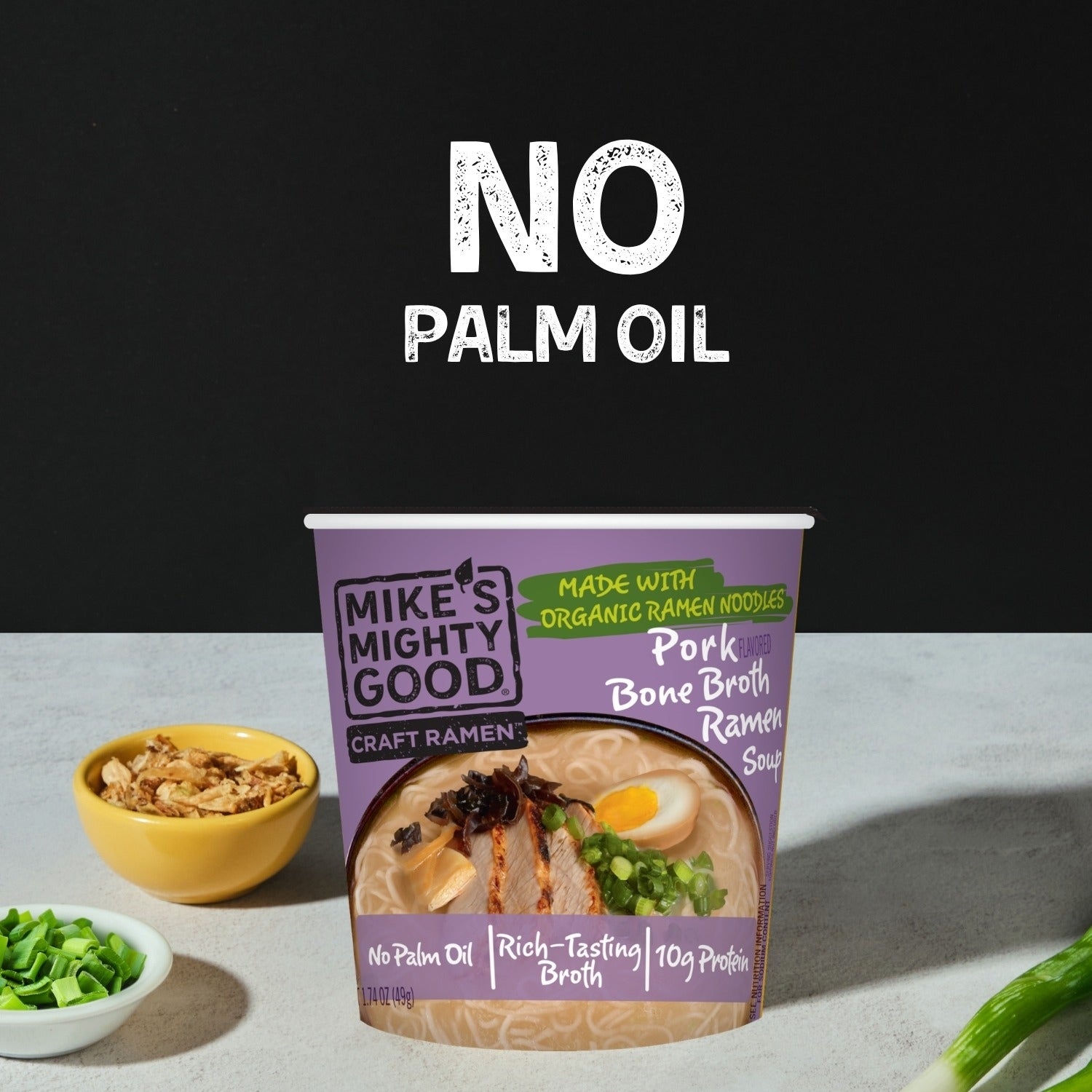 Pork Flavored Bone Broth Ramen Soup Cup – Mike's Mighty Good
