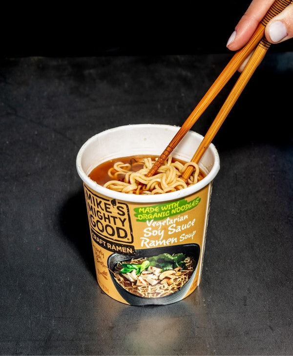 Vegetarian Vegan Soy Sauce Ramen Soup Cup - made with organic ramen noodles