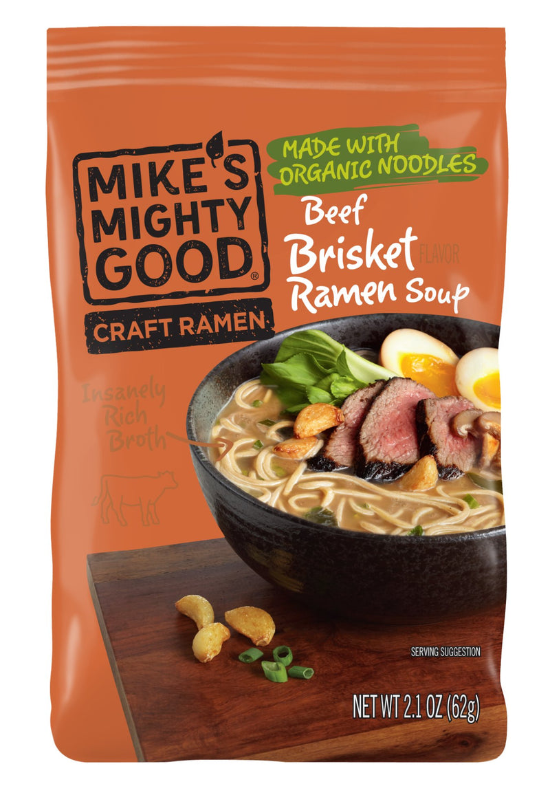 Brisket Beef Ramen Noodle Soup Pillow Pack - made with organic ramen noodles