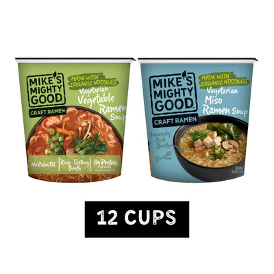 Vegetable Ramen + Vegetarian Miso Cup Cup Mike's Mighty Good