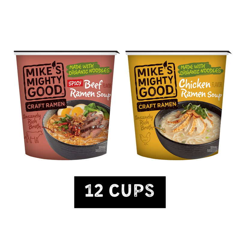 Chicken and Spicy Beef Ramen Noodle Soup Cup Sampler
