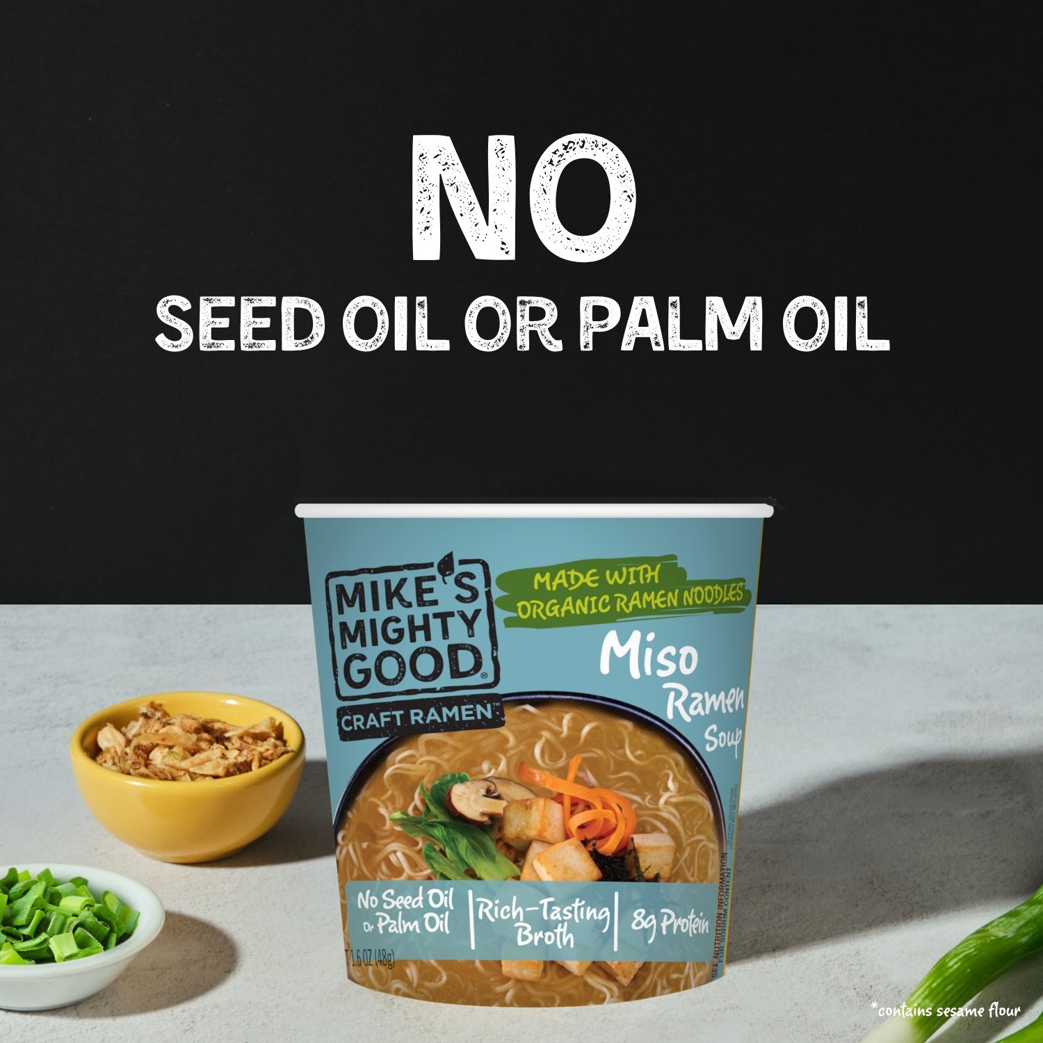 Vegetarian Miso Ramen Noodle Cup – Mike's Mighty Good